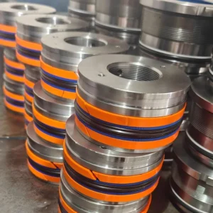 Stacked cylindrical components with colored bands