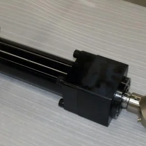 black hydraulic cylinder with rod and mounting end
